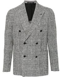 Tagliatore - Double-breasted Houndstooth Blazer - Lyst