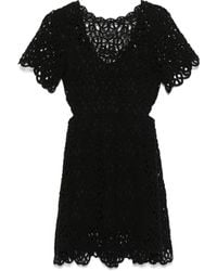 Maje - Crochet-Knit Mini Dress - Lyst