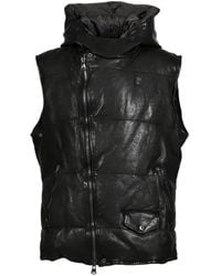 Yohji Yamamoto - X Isamu Katayama Backlash Leather Hooded Vest - Lyst