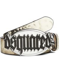 DSquared² - Ceinture En Cuir À Boucle Logo - Lyst