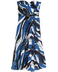 Elisabetta Franchi - Robe Plissée À Chaines Imprimées - Lyst