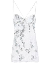 For Love & Lemons - Sequin-Embellished Lace Mini Dress - Lyst