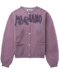 Magliano - Logo-print Pointelle-knit Cardigan - Lyst