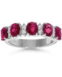 Leo Pizzo - 18Kt Witgouden Eternity Ring Met Robijn En Diamant - Lyst