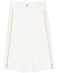 Rabanne - Zip-Detail Denim Midi Skirt - Lyst