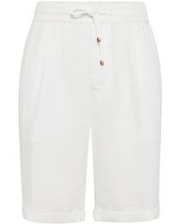 Brunello Cucinelli - Linen Bermuda Shorts - Lyst