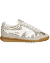 Gola - Firefly Metallic-Effect Panelled Sneakers - Lyst