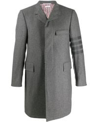 Thom Browne - Flannel 4-Bar Classic Chesterfield Overcoat - Lyst