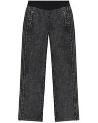 DIESEL - Denim-Look Sweatpants With Side Bands - Lyst