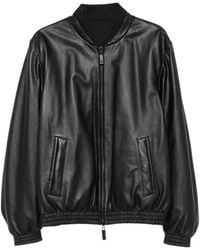 Emporio Armani - Veste En Cuir À Fermeture Zippée - Lyst