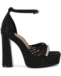 Kurt Geiger - Crystal-Embellished Platform Sandals - Lyst