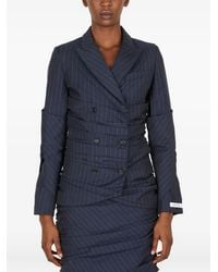 Lourdes - Pinstriped Double-Breasted Blazer - Lyst
