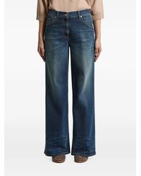 Peserico - Whiskered Wide-Leg Jeans - Lyst
