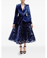 ARAFTU - Ensemble Blazer En Velours Et Jupe En Dentelle - Lyst