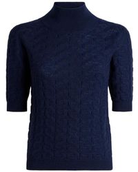 Etro - Wool Mock-Neck Sweater With Paisley Detailing - Lyst