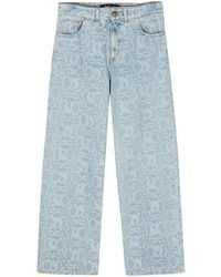 Just Cavalli - Jacquard-Pattern Straight-Leg Jeans - Lyst