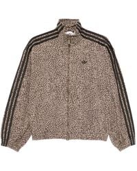adidas - Three Stripe Animal Print Jacket - Lyst