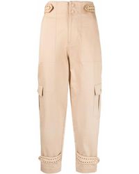 Twinset Cotton Pantalone Cargo in Black | Lyst