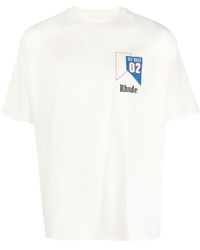 Rhude - T-shirt en coton à logo imprimé - Lyst