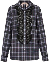 N°21 - Lace-Panel Tartan Shirt - Lyst