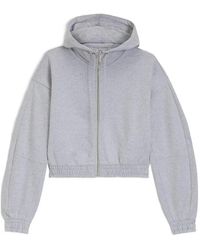 HUGO - Cropped Zip-Up Hoodie - Lyst