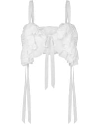 Moschino - Cropped Top With Ruffles - Lyst