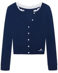 ShuShu/Tong - Ruffle-Trim Button-Up Cardigan - Lyst