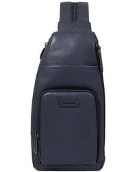 Piquadro - Convertible Grained-Leather Ipadmini Sling Bag - Lyst