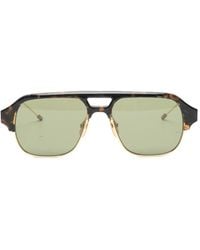 Thom Browne - Tortoiseshell-Effect Geometric-Frame Sunglasses - Lyst