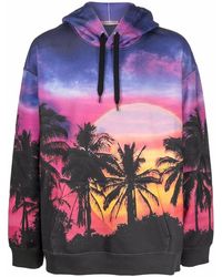 Valentino Garavani - Palmscape-Print Drawstring Hoodie - Lyst