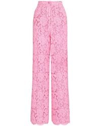 Dolce & Gabbana - Lace Wide-leg Trousers - Lyst