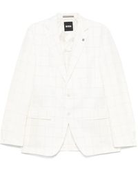 BOSS - Checked Blazer - Lyst
