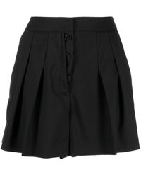 Ports 1961 - Pleated Buttoned Wool Shorts - Lyst
