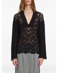 Ann Demeulemeester - Chunky Open-Knit Sweater - Lyst