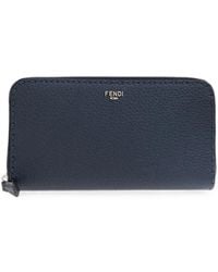 Fendi - Selleria Zip-Around Pebbled Wallet - Lyst
