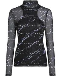 KARL LAGERFELD - Mesh Constellation Print Top - Lyst