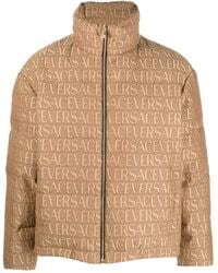 Versace - Jacquard Logo Pattern Down Jacket - Lyst
