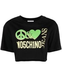Moschino - Logo-Print Cotton T-Shirt - Lyst
