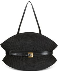 Balmain - Medium Shuffle Raffia Belted Tote Bag - Lyst