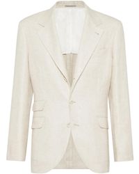 Brunello Cucinelli - Twill Blazer Met Enkele Rij Knopen - Lyst