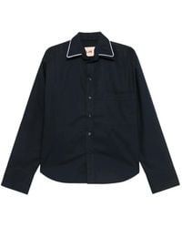 Plan C - Piping-Detail Chest-Pocket Shirt - Lyst