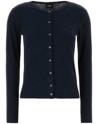 A.P.C. - Cora Logo-Embroidered Cardigan - Lyst