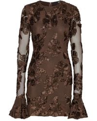 ROTATE BIRGER CHRISTENSEN - Mesh-Minikleid mit Blumen - Lyst