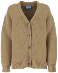Prada - Oversized-Cardigan Mit Triangel-Logo - Lyst
