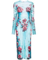 Jean Paul Gaultier - Abito body morphing blu rosso bianco - Lyst