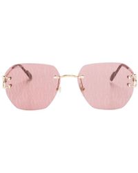 Cartier - Logo-Decal Frameless Sunglasses - Lyst