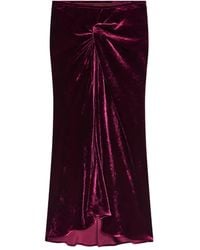 Dries Van Noten - Knot-Detail Draped Midi Skirt - Lyst