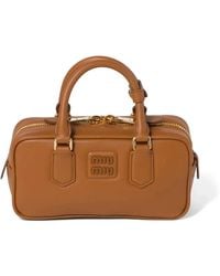 Miu Miu - Regular Arcadie Leather Tote Bag - Lyst