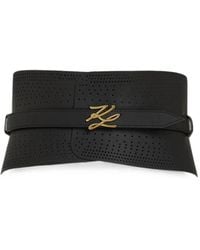 KARL LAGERFELD - K/Autograph Perforated Waist Belt - Lyst