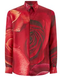 Roberto Cavalli - Floral-Print Silk Shirt - Lyst